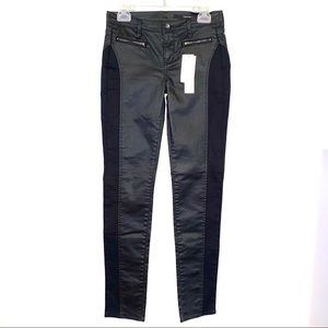 Calvin Klein Jeans Black Faux Leather Leggings NWT size 27/4